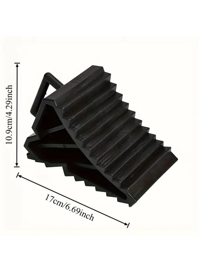 4pcs Heavy Duty Triangular Car Wheel Chocks Anti Slip Rubber Parking Wedges - Image 3