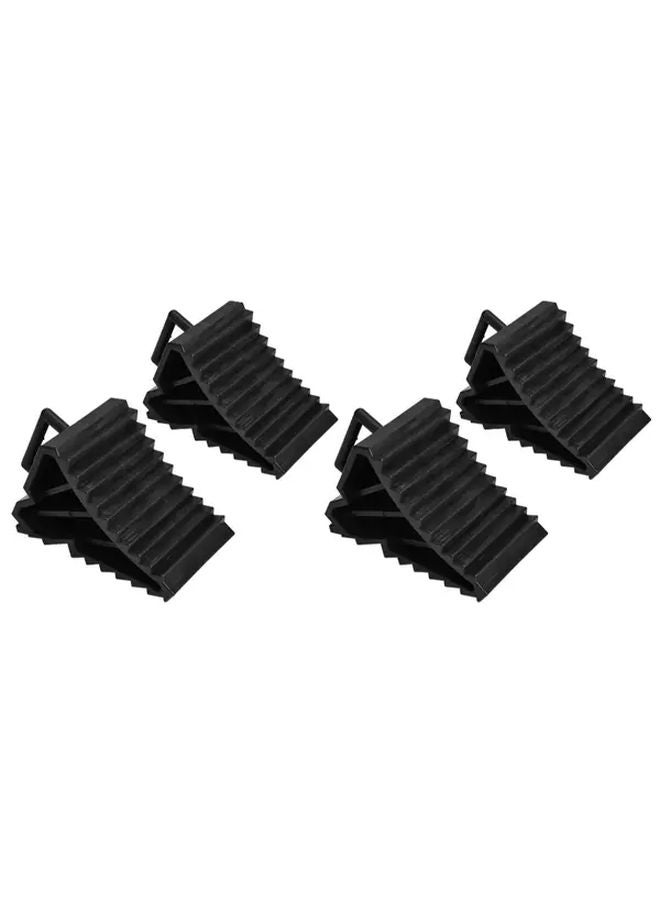 4pcs Heavy Duty Triangular Car Wheel Chocks Anti Slip Rubber Parking Wedges - Image 1