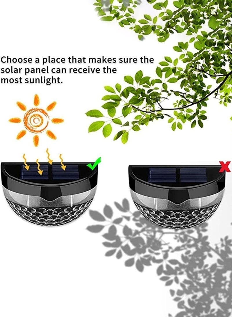 Baytna 2-Pack Solar Fence Lights (92mm x 63mm), IP65 Waterproof Outdoor LED Deck/Step/Stair Lights, Auto On/Off Warm White Solar Spot Lights for Garden, Porch, Path & Patio (Black) - Image 4