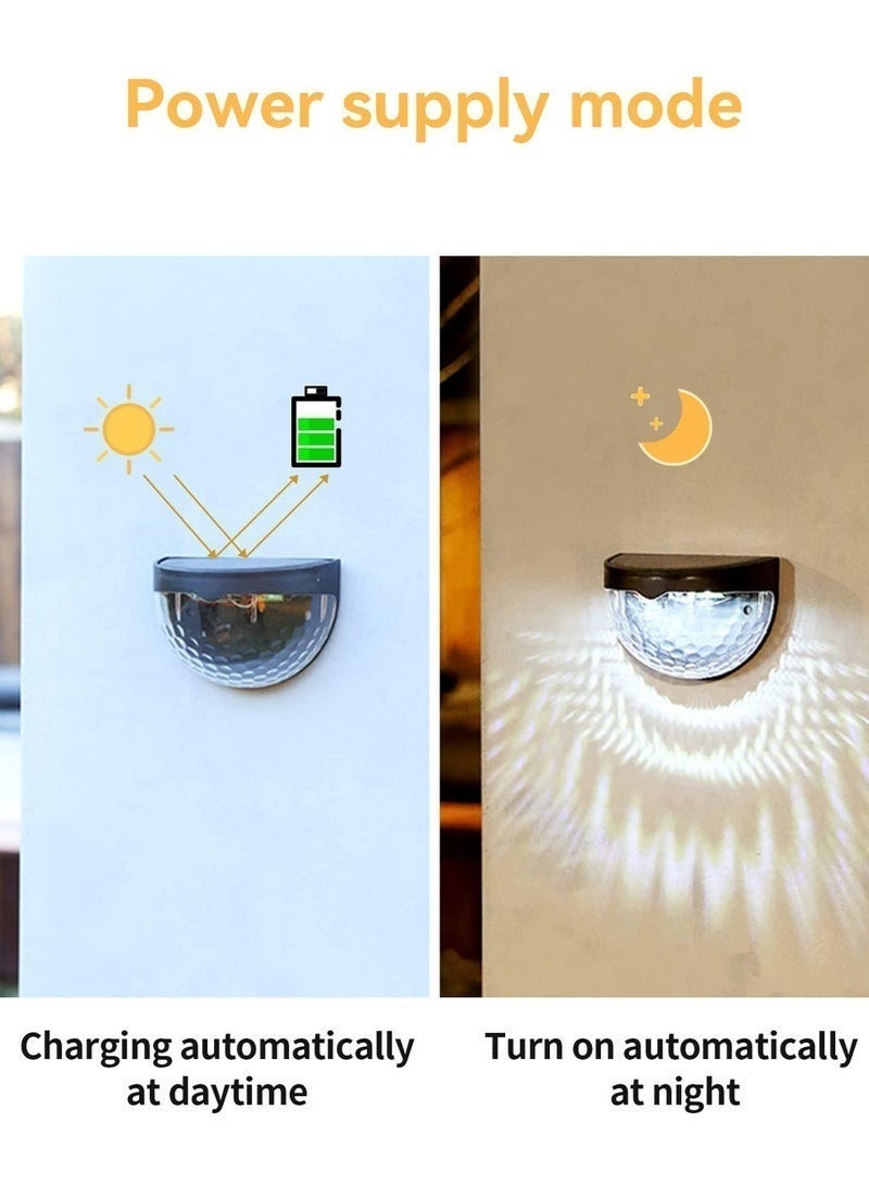 Baytna 2-Pack Solar Fence Lights (92mm x 63mm), IP65 Waterproof Outdoor LED Deck/Step/Stair Lights, Auto On/Off Warm White Solar Spot Lights for Garden, Porch, Path & Patio (Black) - Image 5