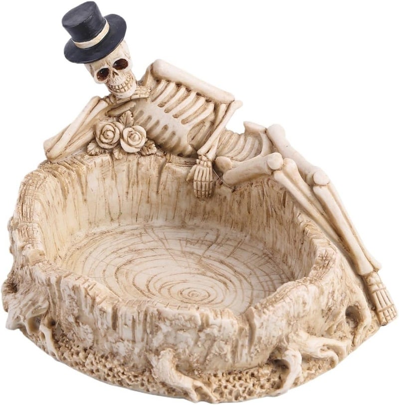 Creative And Fashionable Skull Ashtray - Sleeping Posture Design For Home, Bar, KTV, And Halloween Decor - Image 1
