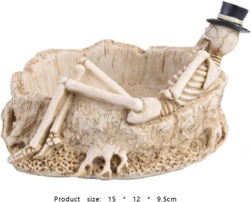 Creative And Fashionable Skull Ashtray - Sleeping Posture Design For Home, Bar, KTV, And Halloween Decor - Image 2