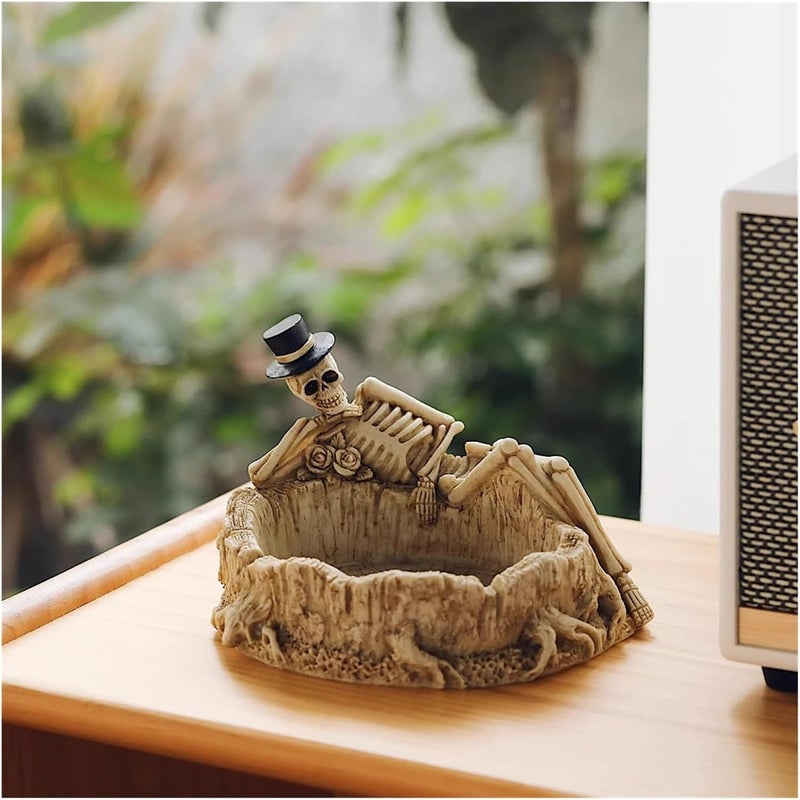 Creative And Fashionable Skull Ashtray - Sleeping Posture Design For Home, Bar, KTV, And Halloween Decor - Image 3