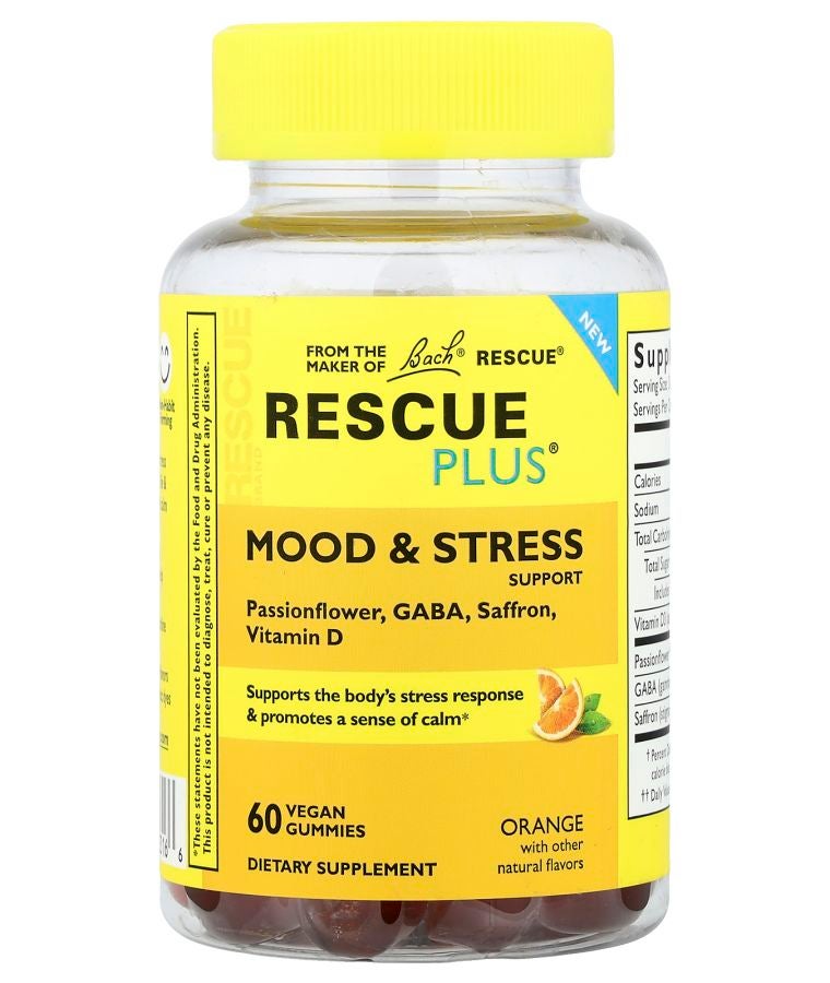 Bach Rescue Plus® Gummies Mood & Stress Support Orange 60 Vegan Gummies