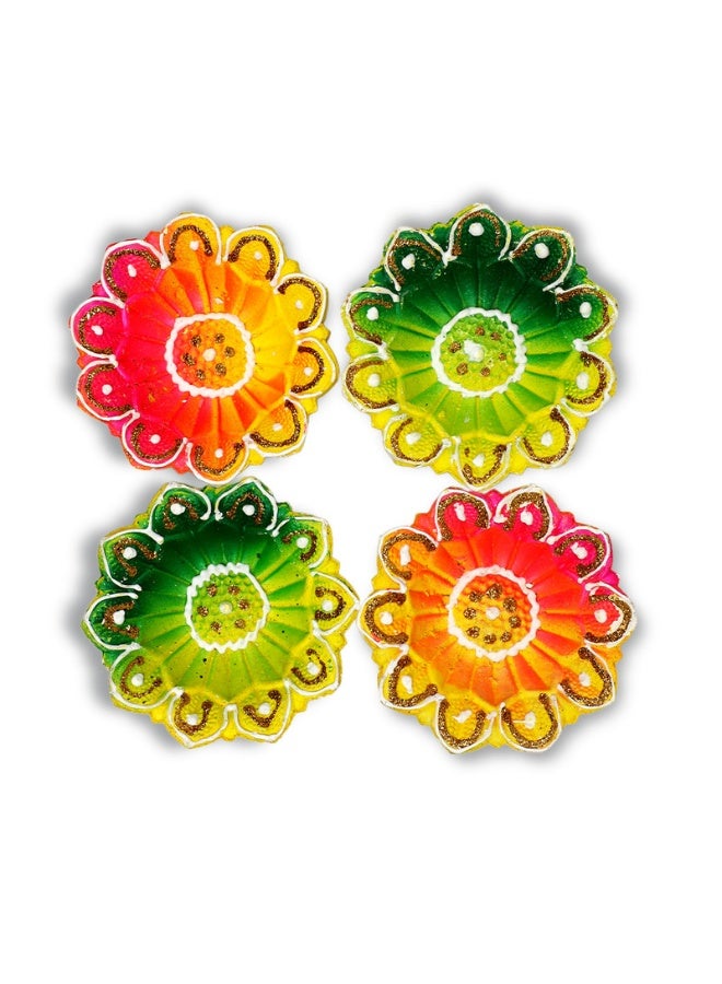 Madhoor Decorative Handpainted Diya Set of 4 Piece - Image 2