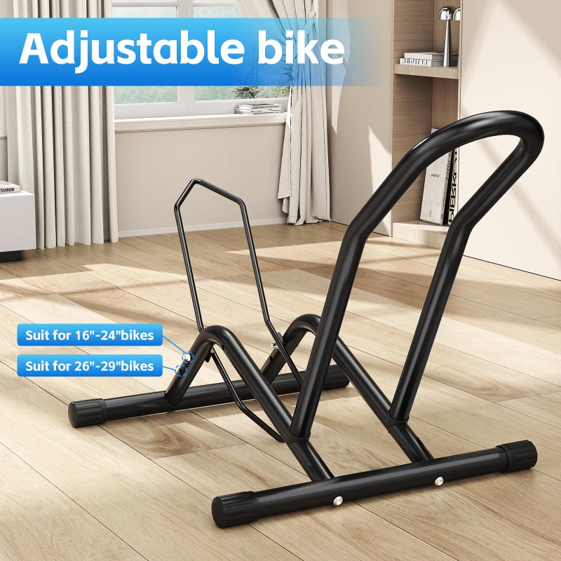 بيشي BEISHI Bike Floor Stand Indoor Bike Stand for Garage/Home,Adjustable Bicycle Parking Stand Fit for 16-29 Wheel Mini/Mountain/Road Bikes Heavy Duty Metal - Image 5