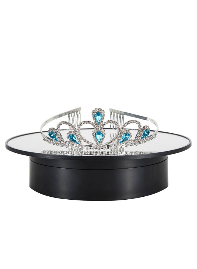 XIXI Two-way Electric Turntable Mirror 20cm Rotating Display Table Jewelry Rack Jewelry Mobile Phone Photography Display Rotating Turntable - Image 2