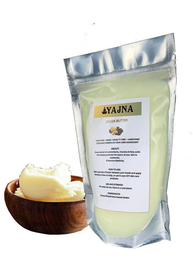 Yajna Organic Raw Cocoa Butter 100% Pure,Natural & Unrefined| Skin Moisturizer For Face, Body & Hair| 1 LBS/450 GM Ivory/White Grade A | DIY Creams, Balms, Lotions, Soaps| Softens Dry & Tough Skin - Image 2