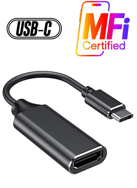 USB C to HDMI Adapter 4K for Mac OS, Type-C to HDMI Adapter [Thunderbolt 3], Compatible with MacBook Pro 2019/2018/2017, MacBook Air, Galaxy, and More