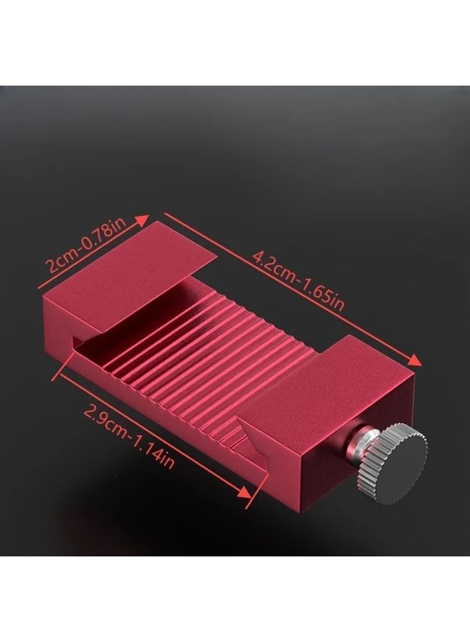 Red Aluminum Alloy Woodworking Ruler Stop With Precision Scriber And Marking Gauge - Image 4