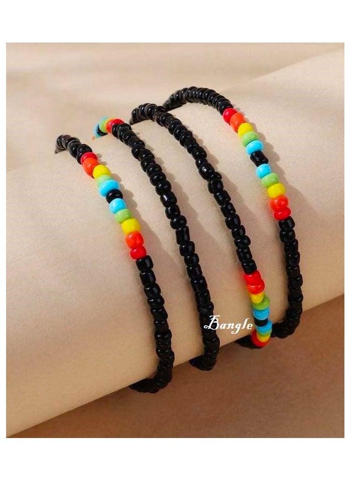 ماركة غير محددة 4 اساور حظاظه خرز 