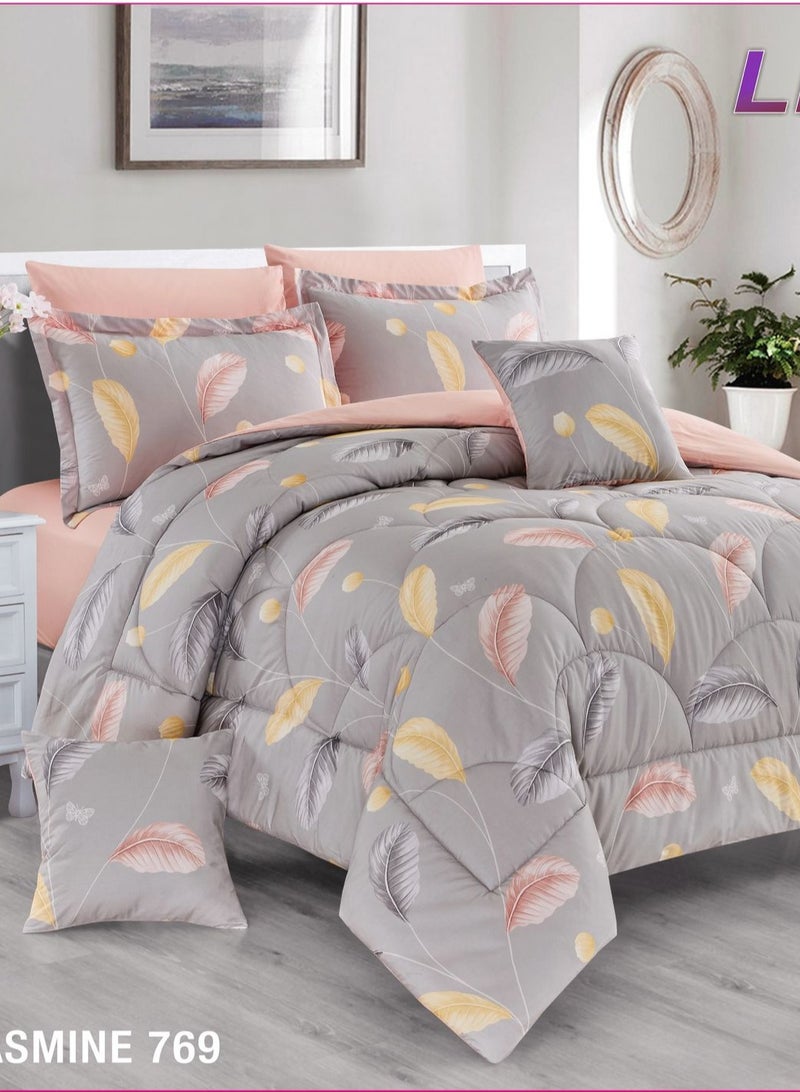 Leon Double Bedspread Set 8 Pieces 100% Cotton Floral 769