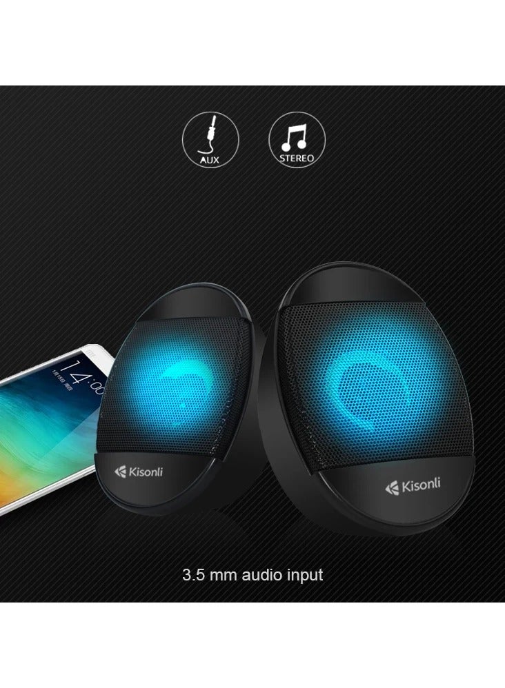 Kisonli Kisonli L-7070 Multimedia Speaker – Compact Design with LED Accent  - Image 2