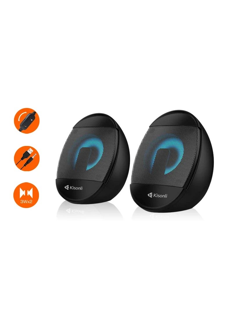 Kisonli Kisonli L-7070 Multimedia Speaker – Compact Design with LED Accent  - Image 3