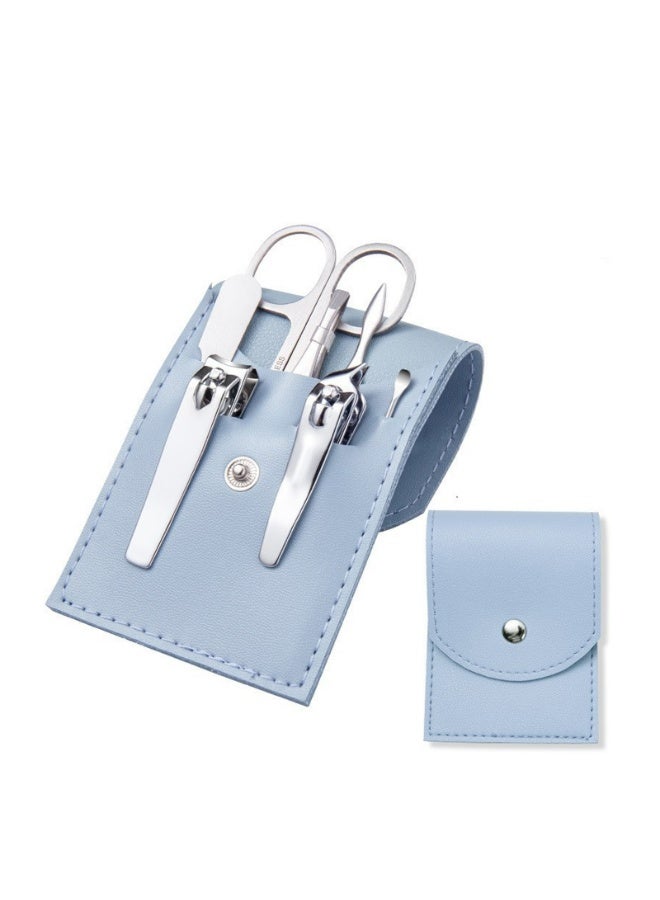 Portable 7-Piece Manicure Set, Leatherette Case with Stainless Steel Nail Clippers, Scissors, Ear Pick, Professional Grooming Kit - Image 1