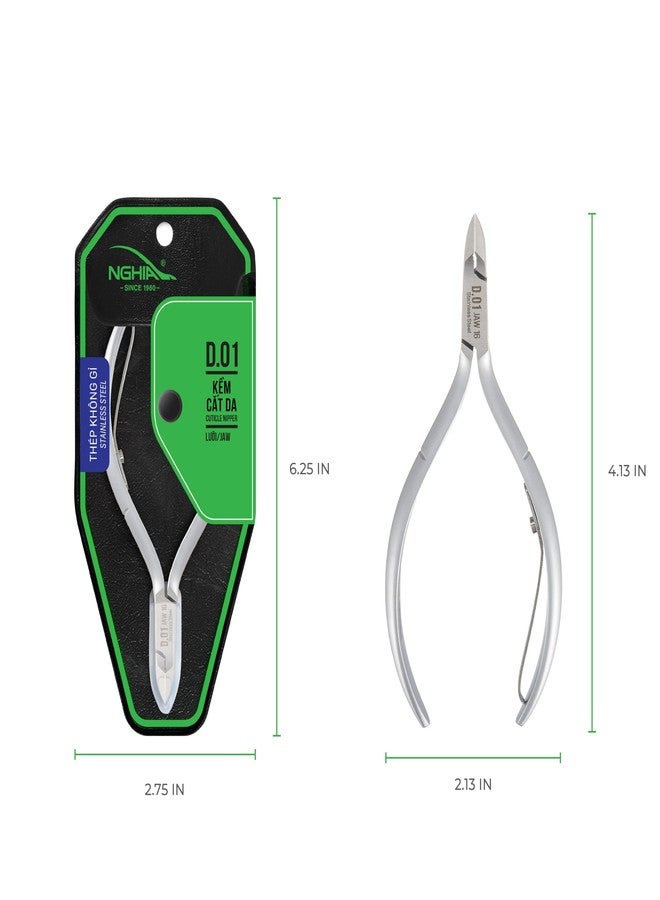 NGHIA Cuticle Nipper - D-01 JAW 16 | Stainless Steel | Durable and Sharp | Ergonomic Design | Grey Plated | Ideal for Salons and Home Use - Image 2