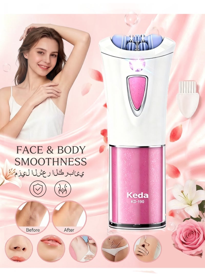 Keda Epilator Hair Removal, Womens Shaver, Women's Body Shaver, Bikini Trimmer for Women, Shaver for Women, Electric Razors for Women, Women's Electric Razor Shaver, Waterproof Wet Dry Hair Remover for Ladies Pubic, Legs, Face, Underarms - Image 1