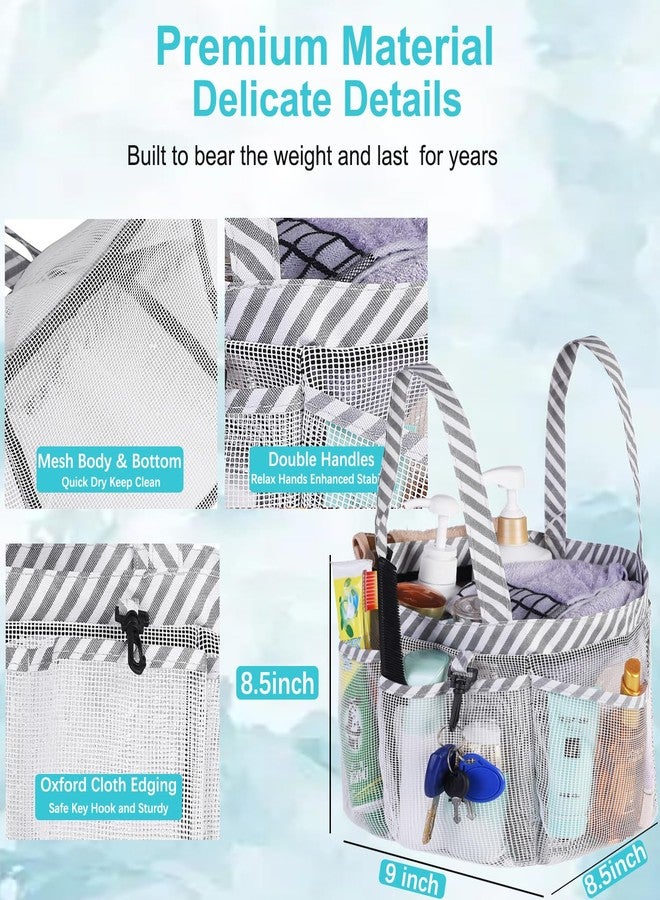 Haundry Mesh Shower Caddy Bag for College Dorm Room Essentials Portable Shower Caddy Tote with 8 Pockets for Beach, Swimming, Gym, Travel - Image 4