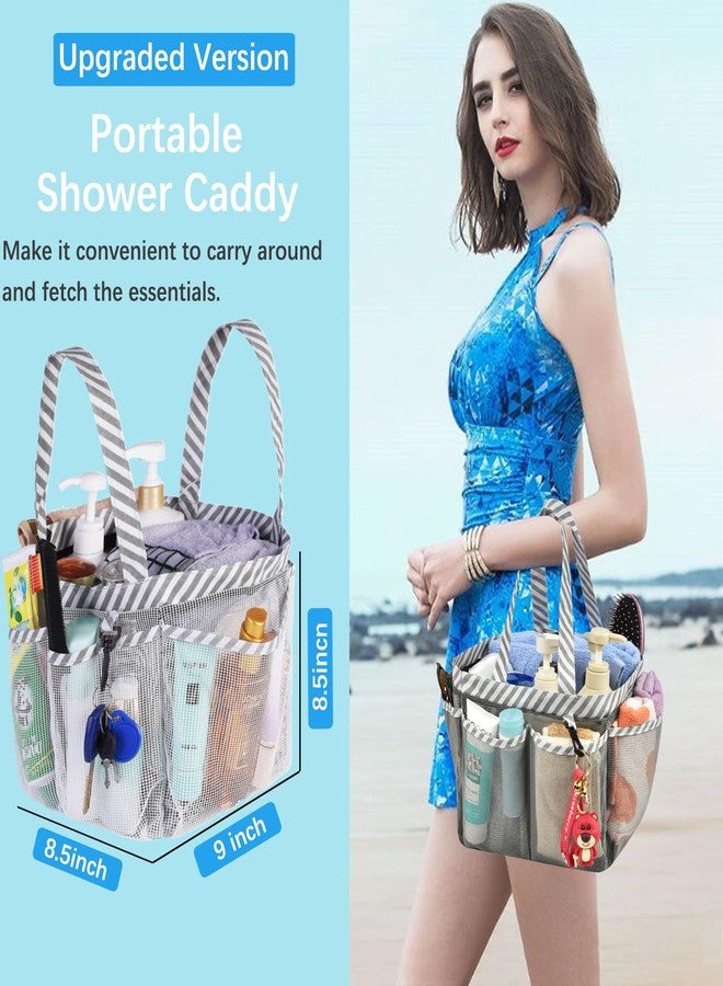 Haundry Mesh Shower Caddy Bag for College Dorm Room Essentials Portable Shower Caddy Tote with 8 Pockets for Beach, Swimming, Gym, Travel - Image 5