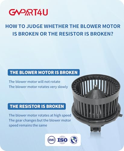 GVPART4U Front Blower Motor for 2000 2001 2002 2003 2004 2005 2006 Chevy Tahoe Silverado Avalanche Suburban, 2000-2006 GMC Sierra Yukon, 2003-2006 Cadillac Escalade Without Resistor - Image 4