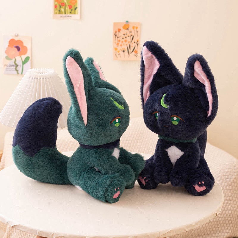 Large Plush Cat Doll: Blue High-quality Soft Materials - Charming Soldier Cat Design Stuffed Toy for Cat Lovers, Birthday Gifting & Anime Collecting - Image 2