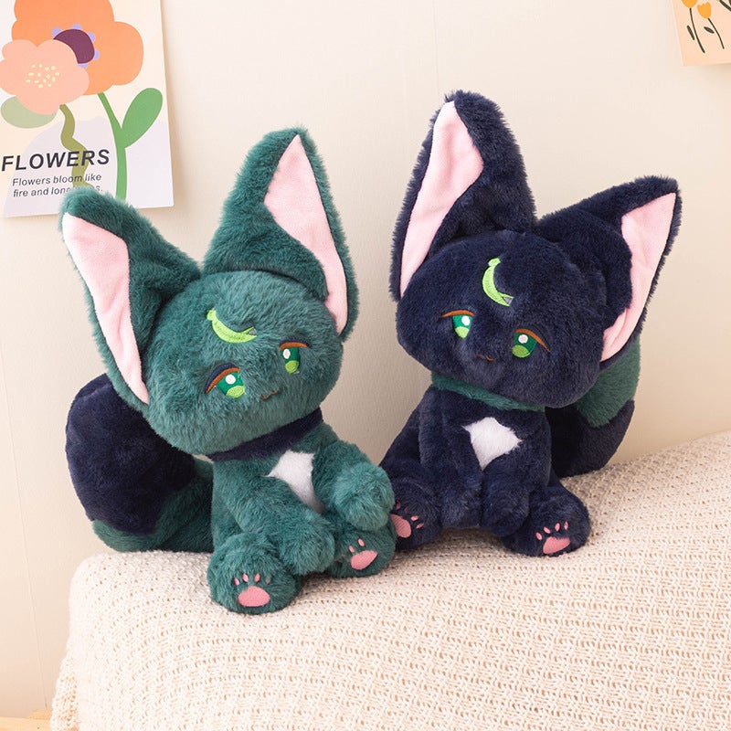 Large Plush Cat Doll: Blue High-quality Soft Materials - Charming Soldier Cat Design Stuffed Toy for Cat Lovers, Birthday Gifting & Anime Collecting - Image 3