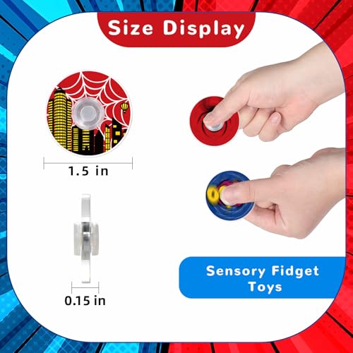SCIONE 52 Pcs Fidget Spinner for Kids Bulk Spidey Party Favors Fidget Toys 157 Mini Spider Spinners for Birthday Goodie Bag Fillers Classroom Rewards Prize Box Stuffers - Image 5