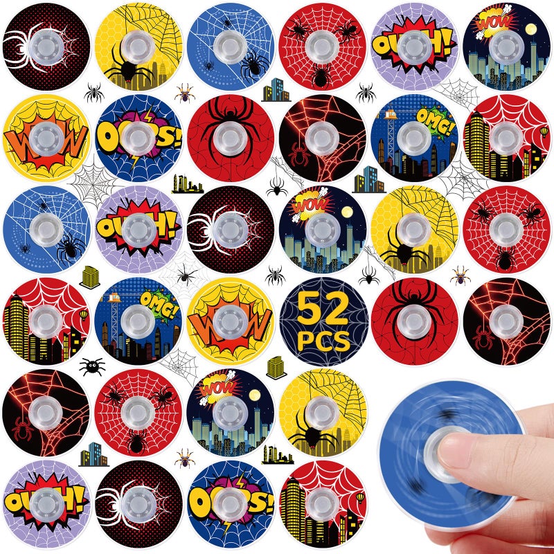SCIONE 52 Pcs Fidget Spinner for Kids Bulk Spidey Party Favors Fidget Toys 157 Mini Spider Spinners for Birthday Goodie Bag Fillers Classroom Rewards Prize Box Stuffers - Image 3