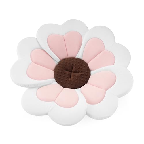 PandaEar Baby Bath Pad for Infant Newborn Bath Baby Bath Seat to Toddler 0 to 6 Months and Up Soft Flower Petals for Sink Bathtub Essentials Shower Gift Pink Heart - Image 1