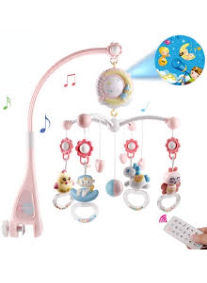 Baby Crib Mobile with Music and Lights, Infant Toy with Hanging Animals and Rotating Unicorn, 0m+ - Image 1