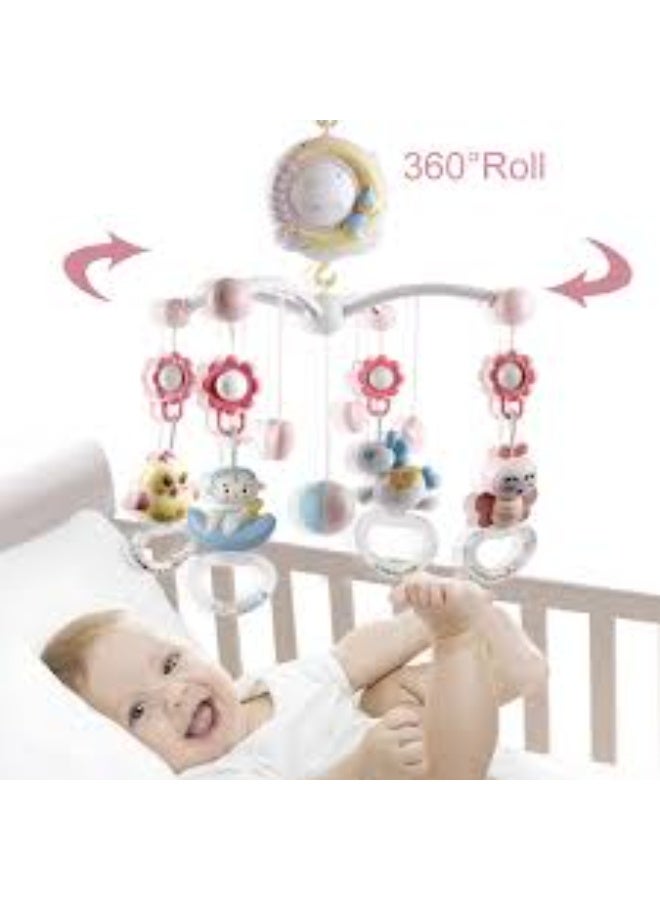 Baby Crib Mobile with Music and Lights, Infant Toy with Hanging Animals and Rotating Unicorn, 0m+ - Image 4