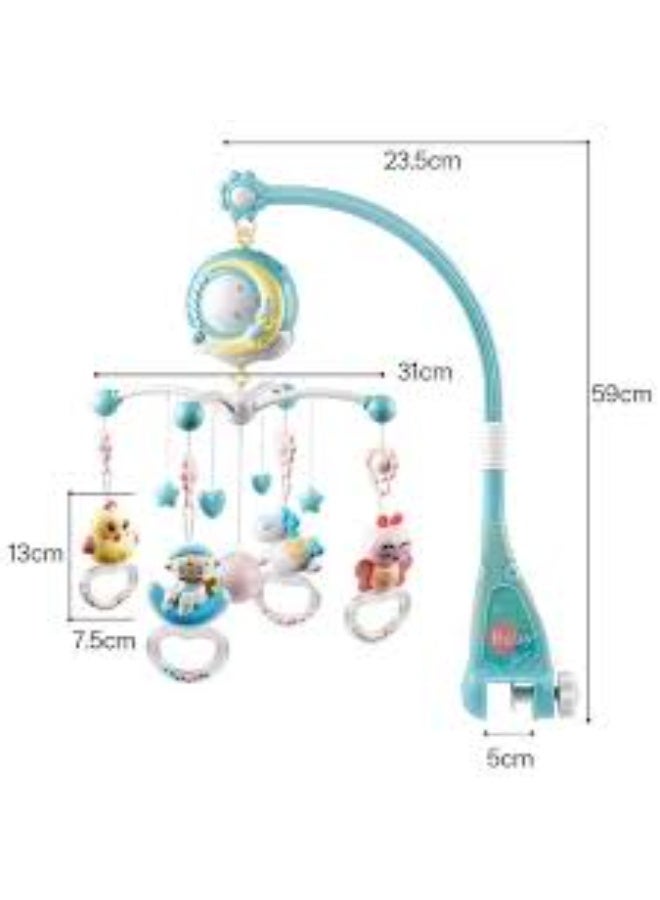 Baby Crib Mobile with Music and Lights, Infant Toy with Hanging Animals and Rotating Unicorn, 0m+ - Image 2