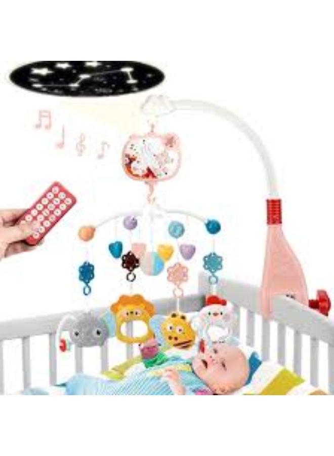 Baby Crib Mobile with Music and Lights, Infant Toy with Hanging Animals and Rotating Unicorn, 0m+ - Image 5