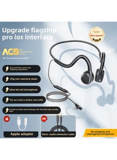 Qingying No Headset Computer Headset With Microphone Usb Desktop E-sports Wired In-ear Special Headset Game Earhook-Color:Black [3.5mm Interface + Ios Line Qingying Apple Flat Head Series Only