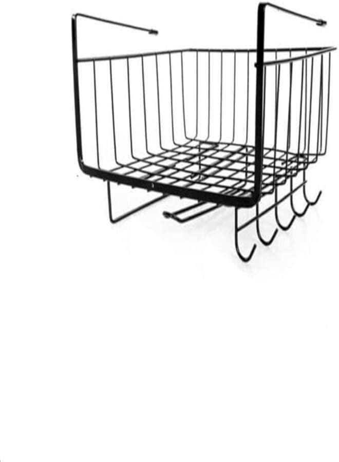 Spaceshoop Generic Iron Under Shelf Rack Cabinet Wire Rack Kitchen Storage Bin Organizer Holder Stand (Black, 25.5 x 28.5 x 25 cm)