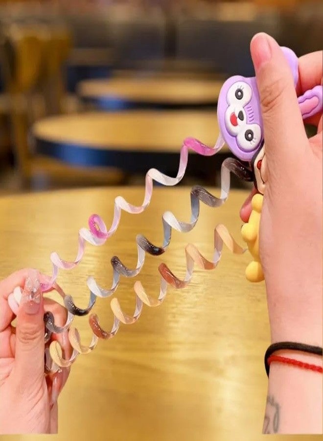 Plenteous ربطات شعر ملونة من أسلاك الهاتف للأطفال، ربطات شعر مضفرة من أسلاك الهاتف، ربطات شعر حلزونية، ربطات شعر على شكل فيونكة من أسلاك الهاتف لذيل الحصان، ربطات شعر من أسلاك الهاتف للفتيات والسيدات، قطعتان، متعددة الألوان. - Image 2