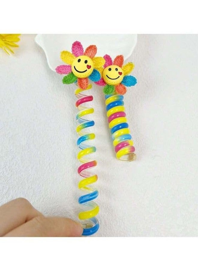 Plenteous ربطات شعر ملونة من أسلاك الهاتف للأطفال، ربطات شعر مضفرة من أسلاك الهاتف، ربطات شعر حلزونية، ربطات شعر على شكل فيونكة من أسلاك الهاتف لذيل الحصان، ربطات شعر من أسلاك الهاتف للفتيات والسيدات، قطعتان، متعددة الألوان. - Image 4