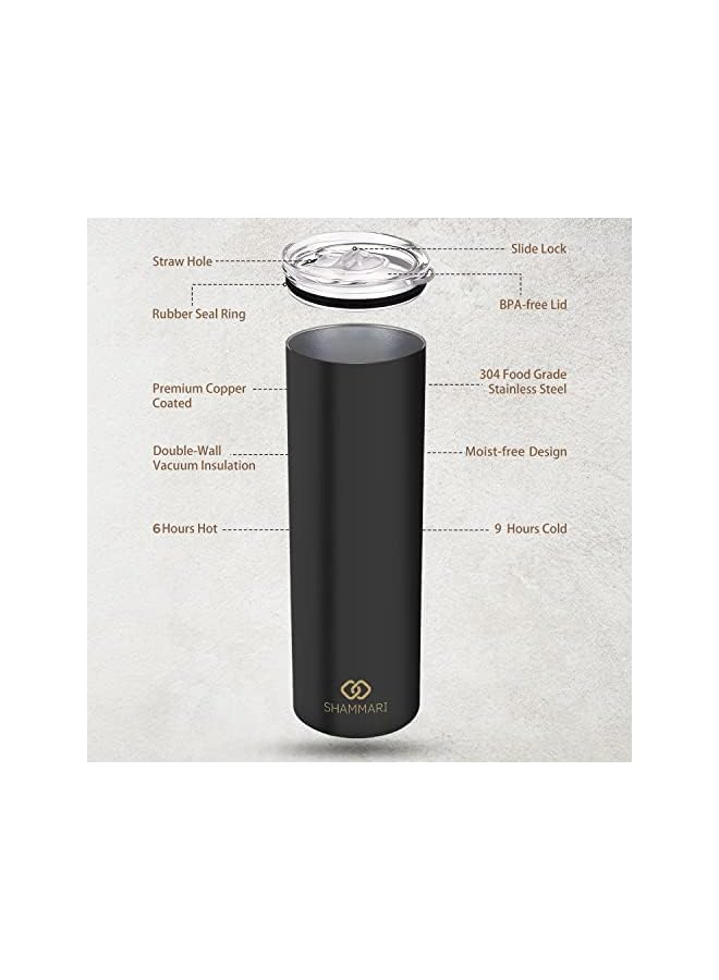 Zaboon Insulated Coffee Mug Stainless Steel Vacuum Insulated Tumbler With Lid Double Wall Thermos Cup With Splash Proof Sliding Lid For Travel Office School Party Camping (Black) - Image 4