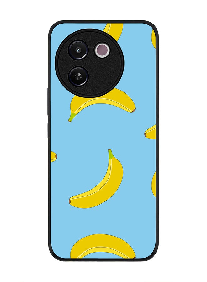 Stylizedd Rugged Black edge case for Vivo V30e, Slim fit Soft Case Flexible Rubber Edges Anti Drop TPU Gel Thin Cover -  Rolling Bananas - Image 1