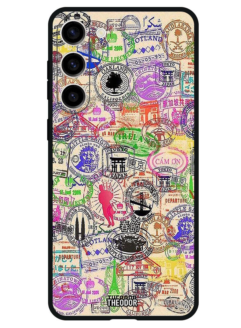 Theodor Protective Case Anti Scratch Shock Proof Bumper Cover For Samsung Galaxy S23 FE Passport Stamp - Image 1