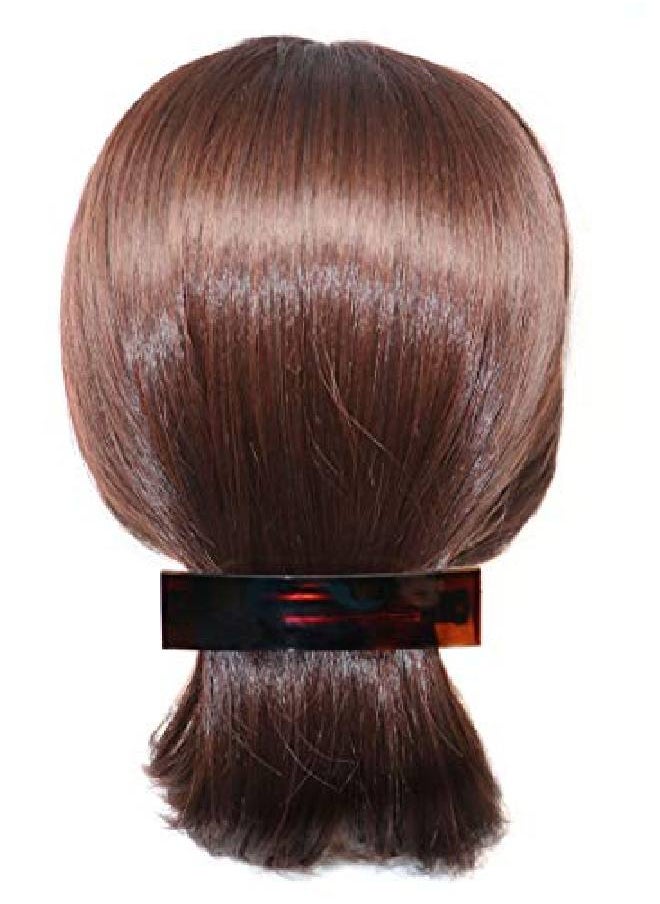 Parcelona - French Rectangular Bar Large 4" Celluloid Acetate Hair Barrette Clips For Women Set Of 2 Ponytail Automatic Hair Barrette For Thick Hair Durable Fashion Hair - Image 1
