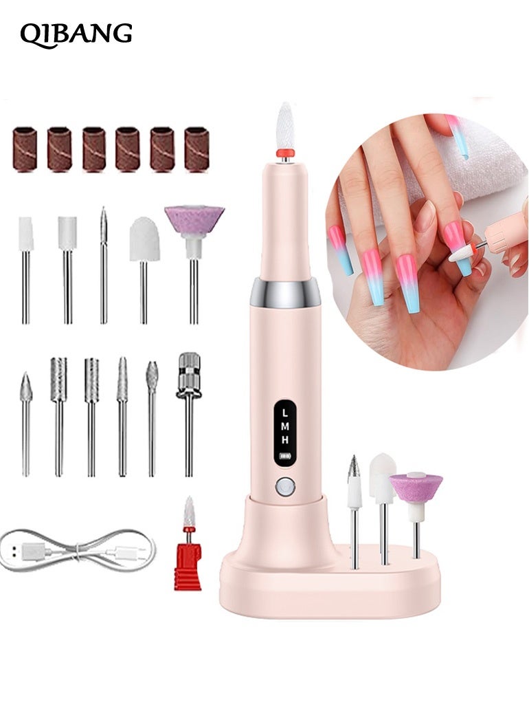 QIBANG Electric Nail Drill Machine – Professional Manicure/Pedicure Tool for Filing, Buffing, Cuticle Care & Polish Removal. nail instrument （Pink） - Image 1