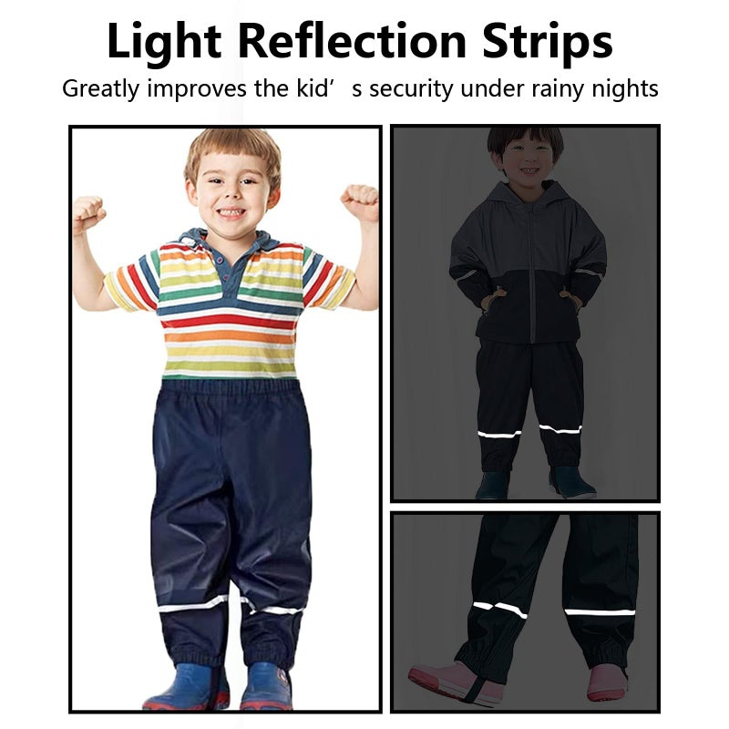 QILUCKY Unisex 6-7 Year Children's Rain Pants - Waterproof & Windproof, Breathable, Mud Resistant, Perfect for Girls & Boys - Image 2