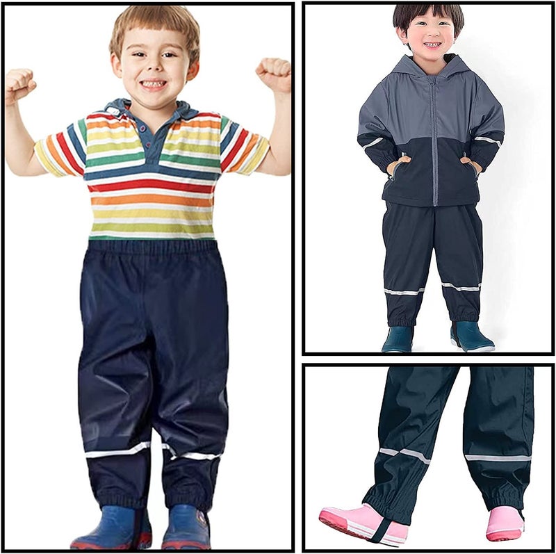 QILUCKY Unisex 6-7 Year Children's Rain Pants - Waterproof & Windproof, Breathable, Mud Resistant, Perfect for Girls & Boys - Image 5