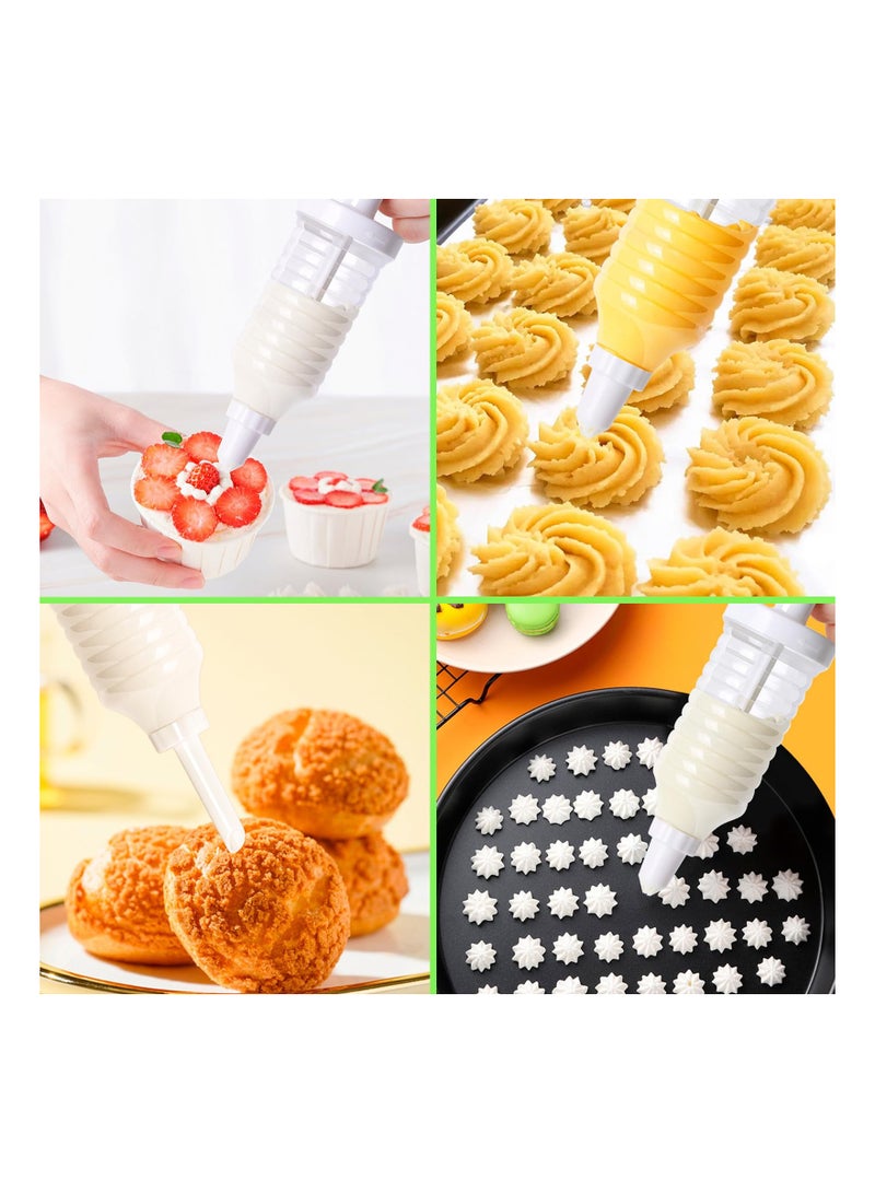 KASTWAVE مسدس تزيين الكعك والبسكويت، صانع بسكويت مع 7 قلنسوات، مجموعة تزيين كب كيك، مكبس بسكويت لصنع وتزيين الحلويات والكعك، لوازم الخبز - Image 3