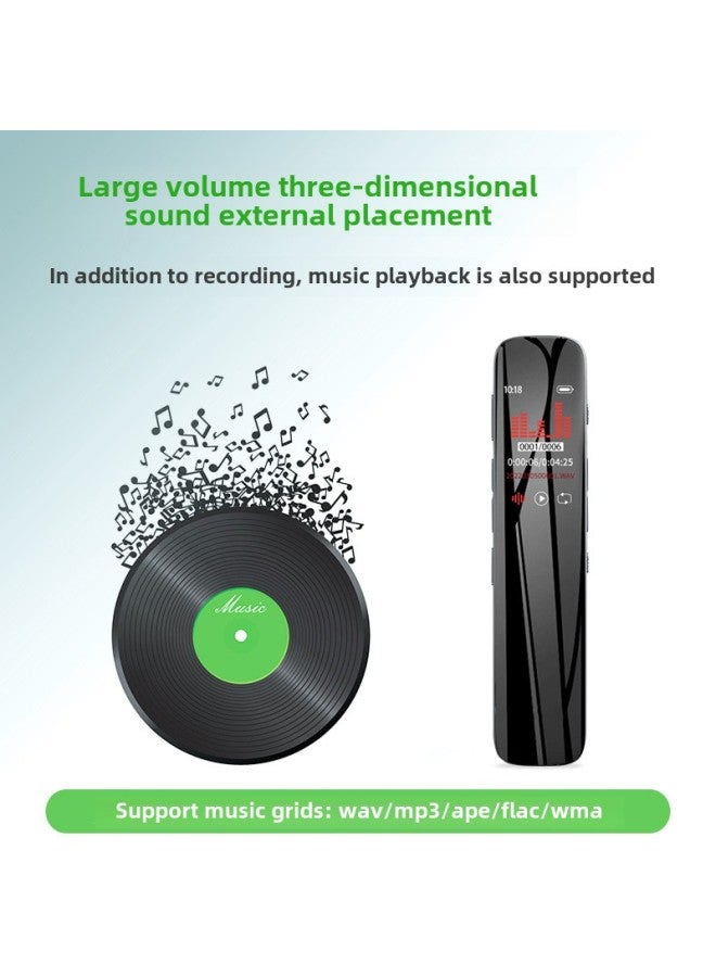 قلم تسجيل صغير عالي الدقة لتقليل الضوضاء، تسجيل بزر واحد، مسجل اجتماعات الأعمال، قلم تسجيل MP3 محمول - اللون: أسود أنيق - السعة: 8 جيجابايت (سعة التسجيل 736 ساعة) - Image 5