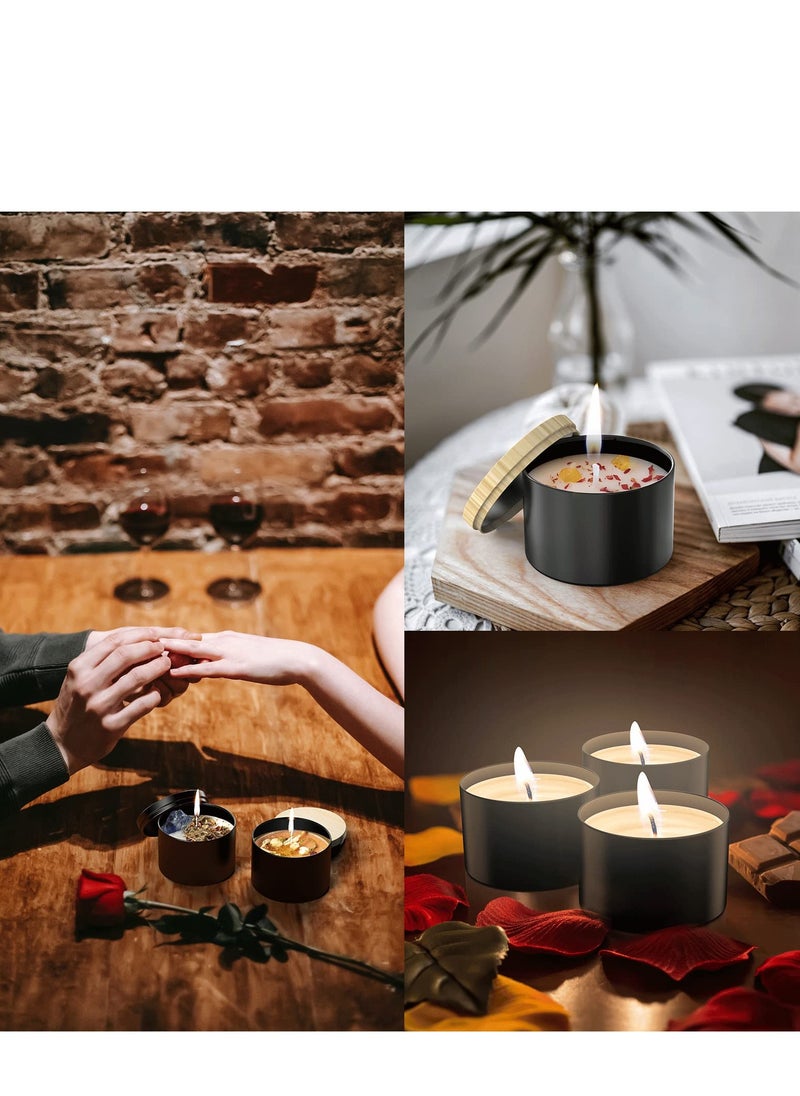 Black Candle Jars, Bulk Empty Candle Jars for Making Candles, 8oz Candle tins with lids, Suitable for DIY Candle Making (24Pack, Black)