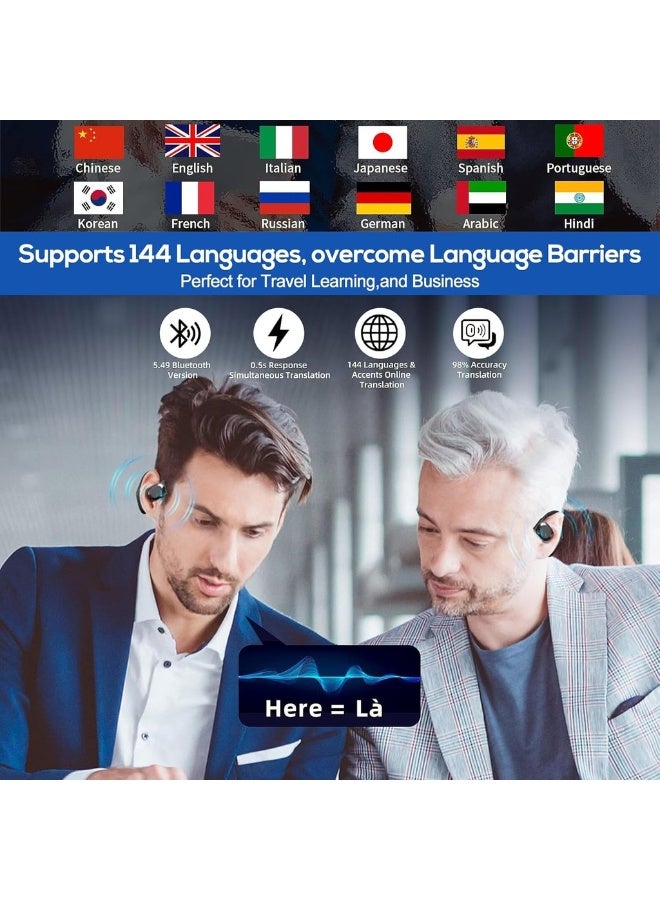 [2025 Upgraded]AI Language Translation Earbuds - Real Time Two Way OWS Translator Earphones - 144 Languages Auto Translate Wireless Headphones - Instant Translate Fit IOS & Android - Image 3