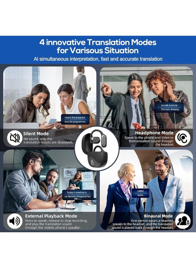 [2025 Upgraded]AI Language Translation Earbuds - Real Time Two Way OWS Translator Earphones - 144 Languages Auto Translate Wireless Headphones - Instant Translate Fit IOS & Android - Image 4