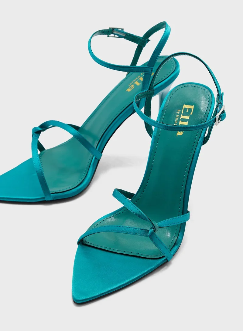 ELLA Pointed Toe Cross Strap High Heel Sandal